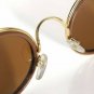 Women Men's Vintage Retro Round Golden Metal Mirrored Sunglasses