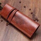 Vintage Retro Roll Leather Make Up Cosmetic Pen Pencil Bag
