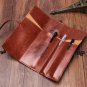 Vintage Retro Roll Leather Make Up Cosmetic Pen Pencil Bag
