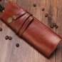 Vintage Retro Roll Leather Make Up Cosmetic Pen Pencil Bag