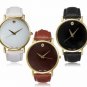 Simple Style No Dial PU Leather Woman Man Analog Watch