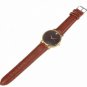 Simple Style No Dial PU Leather Woman Man Analog Watch