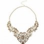 Vintage Flower Statement Choker Necklace Jewelry Bronze