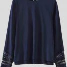 Loose Chiffon Lace Long Sleeve Double Layer Blouse