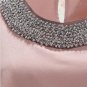 Beaded Neckline Ruffle Shoulder Chiffon Blouse