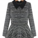 Collar Ruffles Back Zipper Knitted Blouse