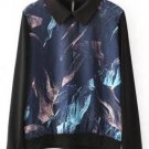 Abstract Pattern Printed Long Sleeve Pullover Blouse