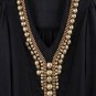 Elegant V Neck Y Beads Long Sleeve Chiffon Blouse
