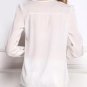 Elegant V Neck Y Beads Long Sleeve Chiffon Blouse