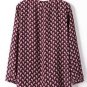 Wine Red Cashew Printing Crew Neck Hedging Long Sleeve