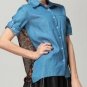 Lady Leopard Chiffon Shirt Denim Blouse