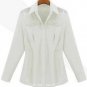 Women Elegant Long Sleeve Lapel Chiffon Blouse