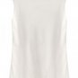 Cotton Black Steed Pattern Print O-neck Sleeveless Loose T-shirt