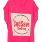 Loose Letters Printed Batwing Sleeve Cotton T-Shirt
