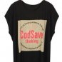 Loose Letters Printed Batwing Sleeve Cotton T-Shirt