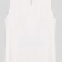 Pattern Print Sleeveless Round Collar White Vest
