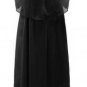 Princess Bohenmia Pleated Wave Strap Chiffon Maxi Long Dress