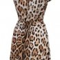 Leopard Printed Sleeveless Round Collar Dress
