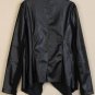 Women Casual Slim PU Jacket Black Zipper Cool Shirt
