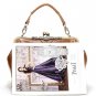 Brown Metal PU Leather Handbag
