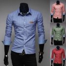 Hot Mens Western Grid Long Sleeves Casual Dress Shirts 4 Colors