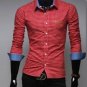 Hot Mens Western Grid Long Sleeves Casual Dress Shirts 4 Colors