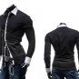 Mens Slim Fit Unique Neckline Long Sleeve Dress Shirts 5 Colors