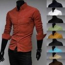 Mens Corduroy Shirt Casual Business Solid 10 Colors Slim Shirt