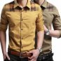 Mens Fashion Casual Slim Fit Long Sleeve Plaid Stitching Dress Shirt