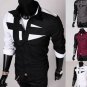 Men's Slim Fit Contrast Color Splicing Long Sleeve Fashion Shirts