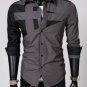 Men's Slim Fit Contrast Color Splicing Long Sleeve Fashion Shirts