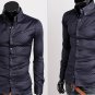 Mens Plaid Stylish Dress Shirts Casual Slim Long Shirt