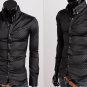 Mens Plaid Stylish Dress Shirts Casual Slim Long Shirt