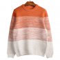 Men's Knitted Contrast Color Crew-Neck Pullover Sweater