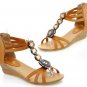 Bohemia Beaded Rhinestone Wedge Heels Sandals