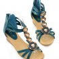 Bohemia Beaded Rhinestone Wedge Heels Sandals