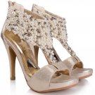Pearl Peep-toe Thin Teels Sandals