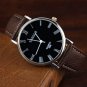PU Band Big Dial Waterproof Quartz Watch