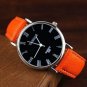 PU Band Big Dial Waterproof Quartz Watch
