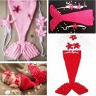Baby Infant Mermaid Crochet Costume Photography Prop Clothes