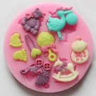 Baby Pram Bear Carrousel Silicone Fondant Cake Mold