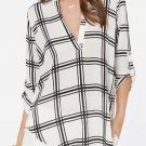 Chiffon Blouse Women Loose Check White Shirts Blouse