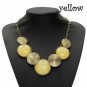 Vintage Round Gem Cabochon Collar Pendant Necklace