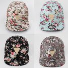 Floral Flower Hip Hop Snapback Hats Flat Adjustable Baseball Cap