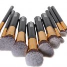 10 pcs Wooden Handle Makeup Kit Cosmetic Brushes Set