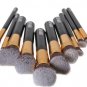 10 pcs Wooden Handle Makeup Kit Cosmetic Brushes Set