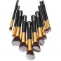 10 pcs Wooden Handle Makeup Kit Cosmetic Brushes Set