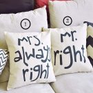 Creative Signature Cotton Pillow Cover Bed Sofa Car Pillowcase