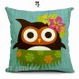 Cartoon Owl Print Pillow Case Home Office Car Cushion