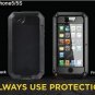 Waterproof Shockproof Aluminum Tempered Glass Cover Case For iPhone 5